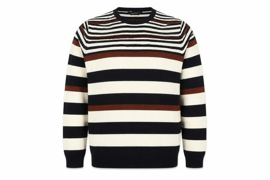 Cedarwood State Mens Multicoloured Round Neck Striped Acrylic Pullover Jumper Size XL