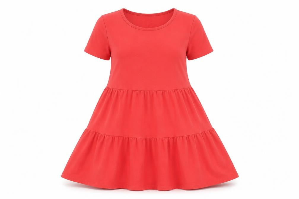 Very Womens Red Cotton A-Line Size 10 Round Neck