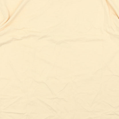 In Style Womens Beige Polyester Basic T-Shirt Size L Round Neck