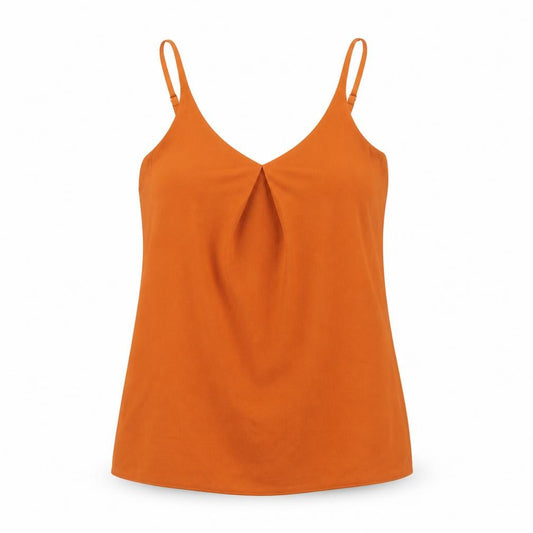 F&F Womens Orange Polyester Camisole Blouse Size 6 V-Neck