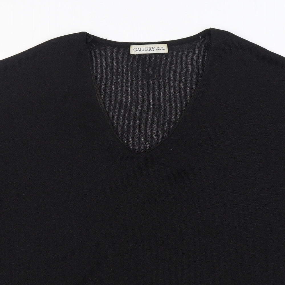Gallery Womens Black Polyester Basic Blouse Size M Scoop Neck
