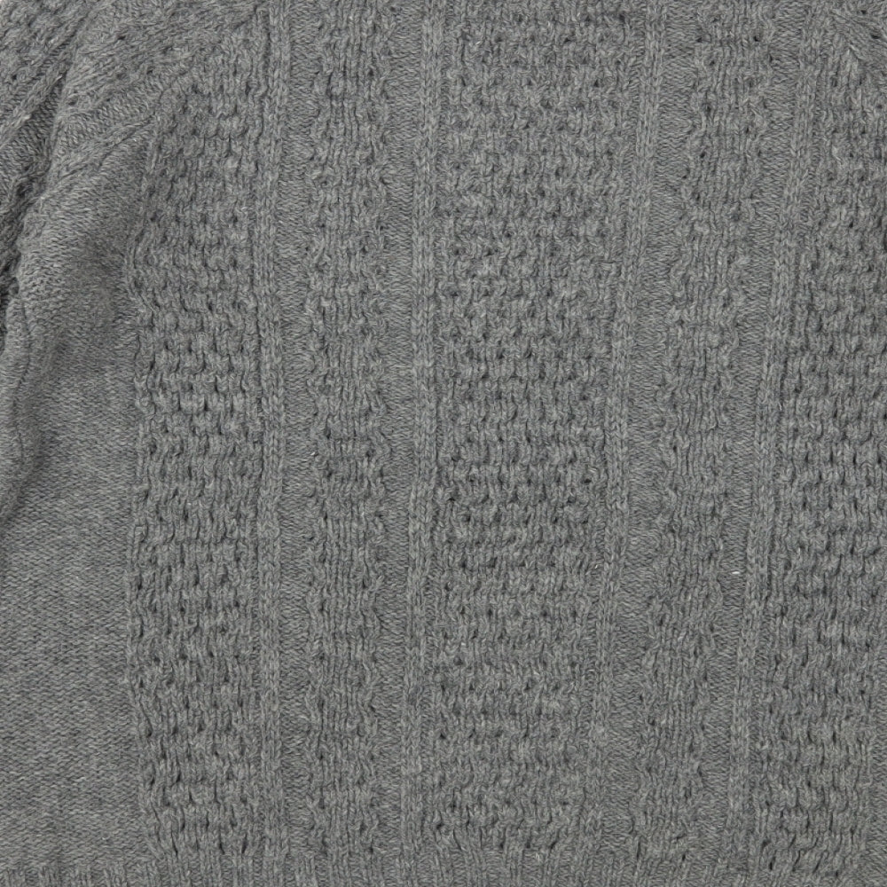 FOREVER 21 Womens Grey Crew Neck Acrylic Pullover Jumper Size S