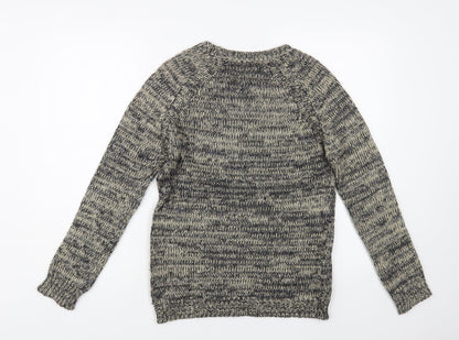 Mango Womens Grey Boat Neck Polyester Pullover Jumper Size S