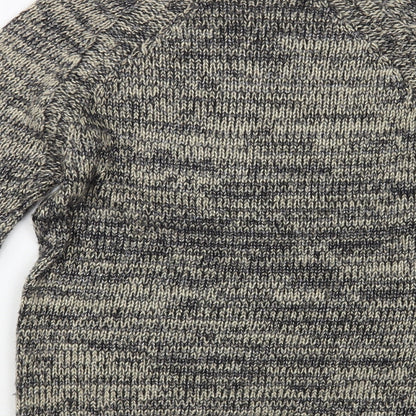 Mango Womens Grey Boat Neck Polyester Pullover Jumper Size S
