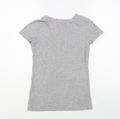 Dunnes Womens Grey Cotton Basic T-Shirt Size 8 Boat Neck - Berlin