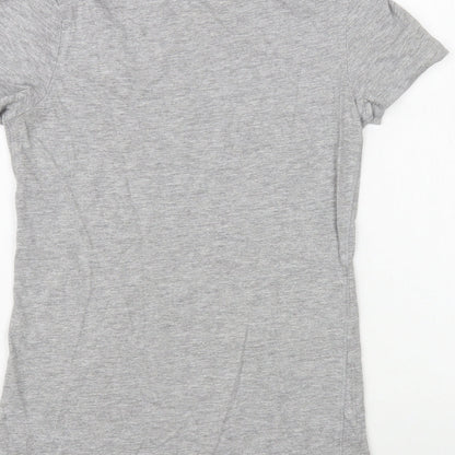 Dunnes Womens Grey Cotton Basic T-Shirt Size 8 Boat Neck - Berlin