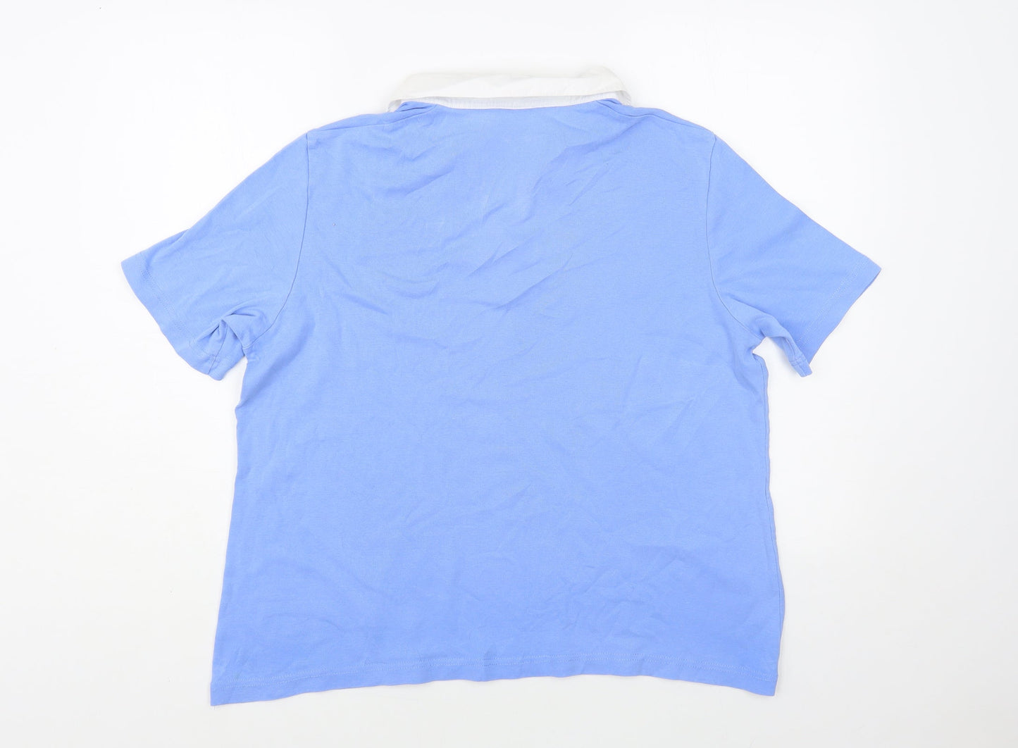 Gerry Weber Womens Blue Cotton Basic Polo Size L Collared