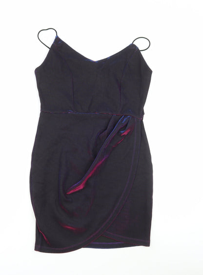 SHEIN Womens Blue Polyester Bodycon Size S V-Neck