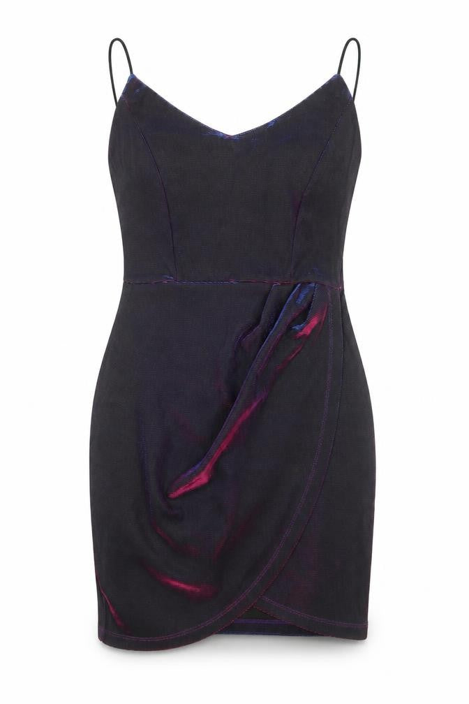 SheIn Womens Blue Polyester Bodycon Size S V-Neck