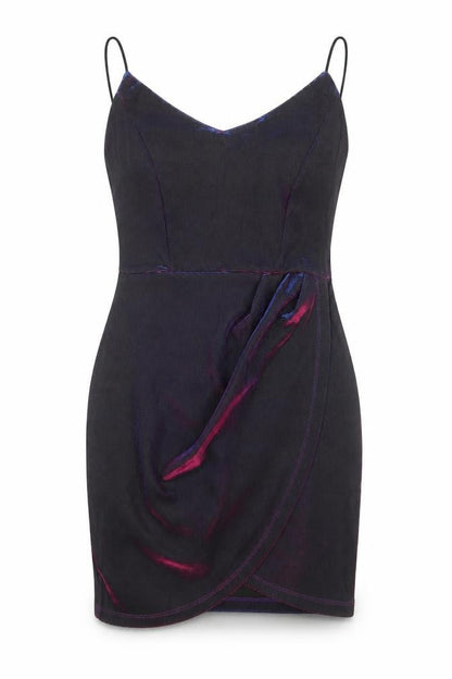 SHEIN Womens Blue Polyester Bodycon Size S V-Neck