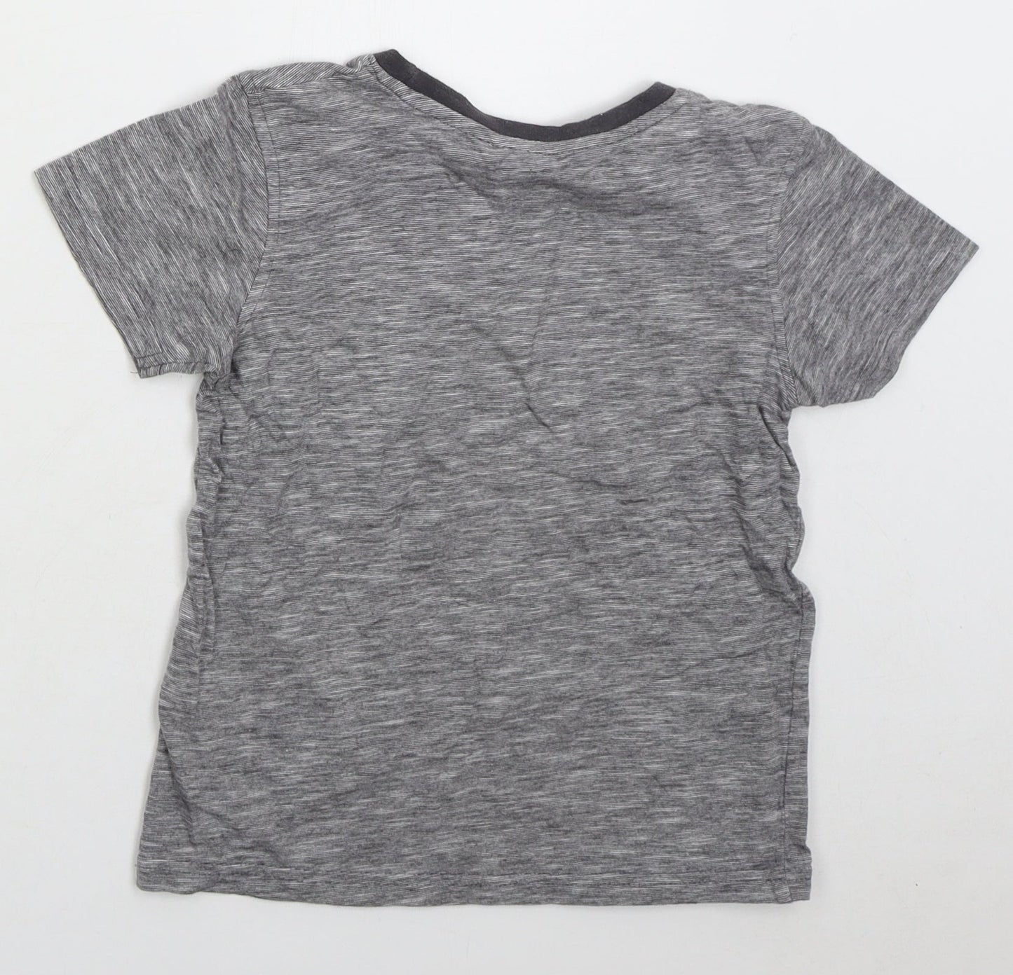 George Boys Grey Cotton Basic T-Shirt Size 7-8 Years Crew Neck Pullover