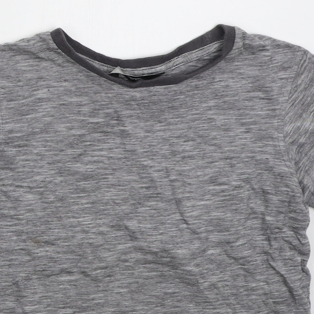 George Boys Grey Cotton Basic T-Shirt Size 7-8 Years Crew Neck Pullover