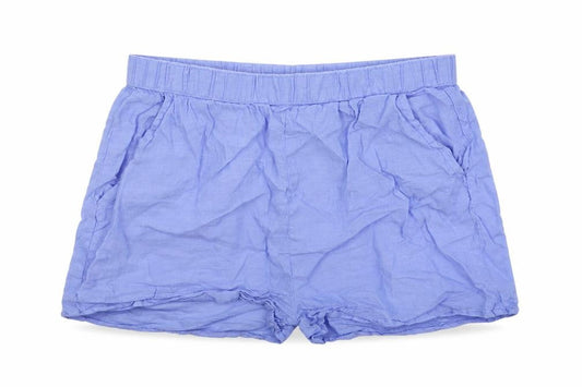 F&M Girls Blue Cotton Mom Shorts Size 13-14 Years Regular