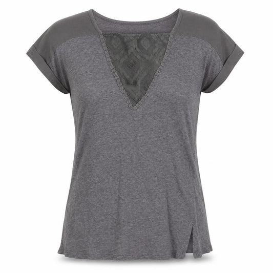 NEXT Womens Grey Linen Basic T-Shirt Size 6 Square Neck