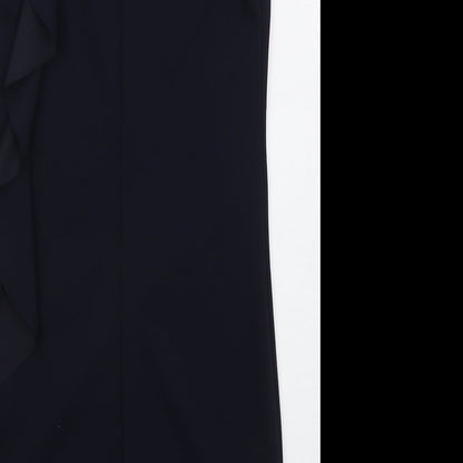 Boohoo Womens Blue Polyester Bodycon Size 10 Round Neck Pullover