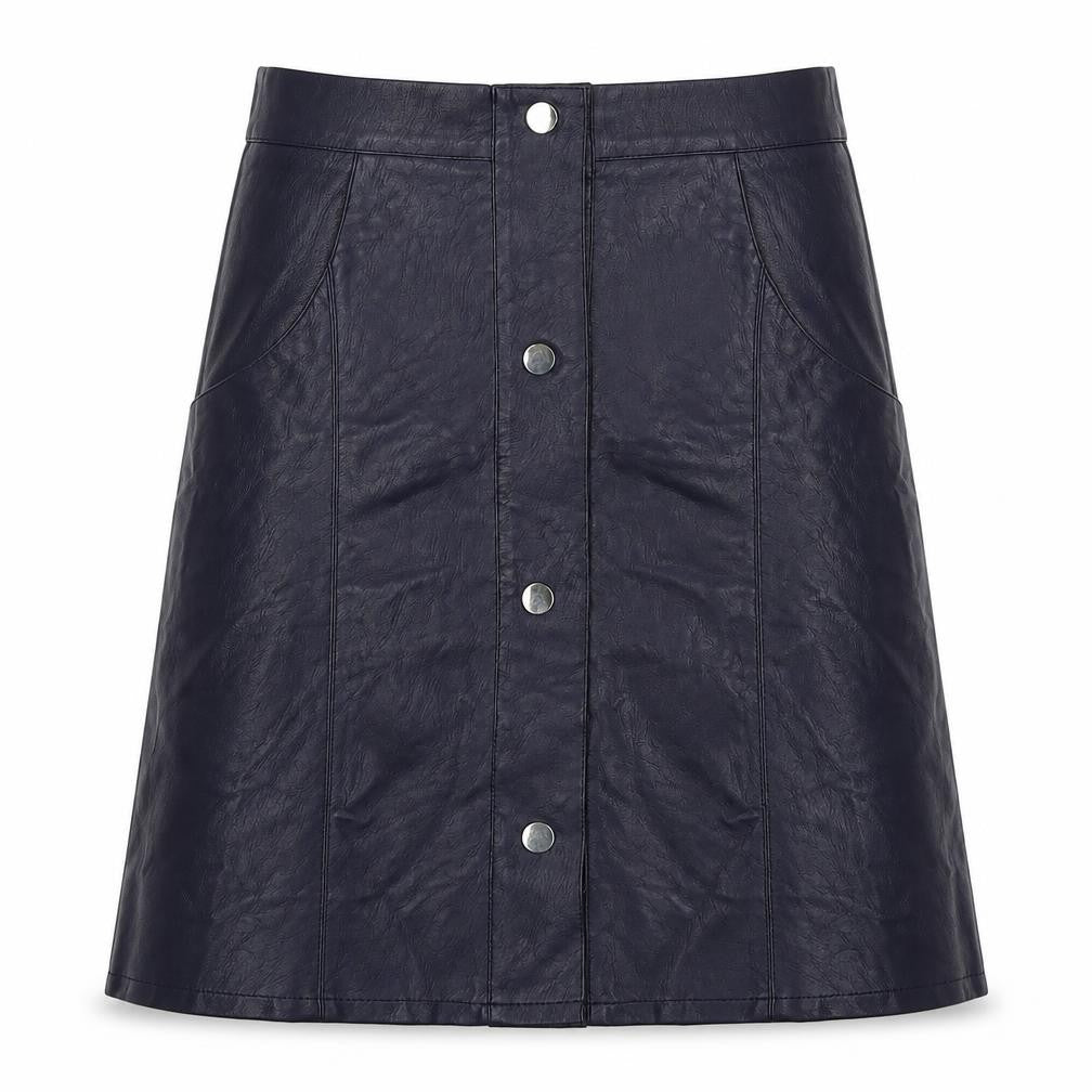Cutie Womens Blue Polyurethane A-Line Skirt Size 8 Button