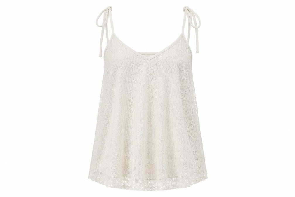 New Look Womens Beige Polyester Basic Tank Size 10 V-Neck