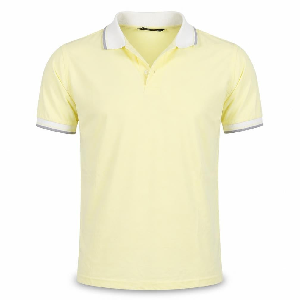 St Bernard Mens Yellow Polyester Polo Size M Collared Pullover