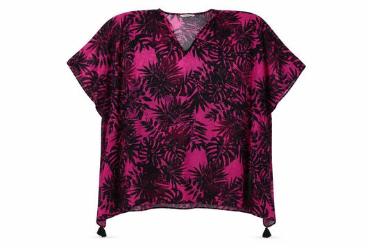 George Womens Pink Floral Polyester T-Shirt Dress Size S V-Neck Pullover - Beach Cover Up