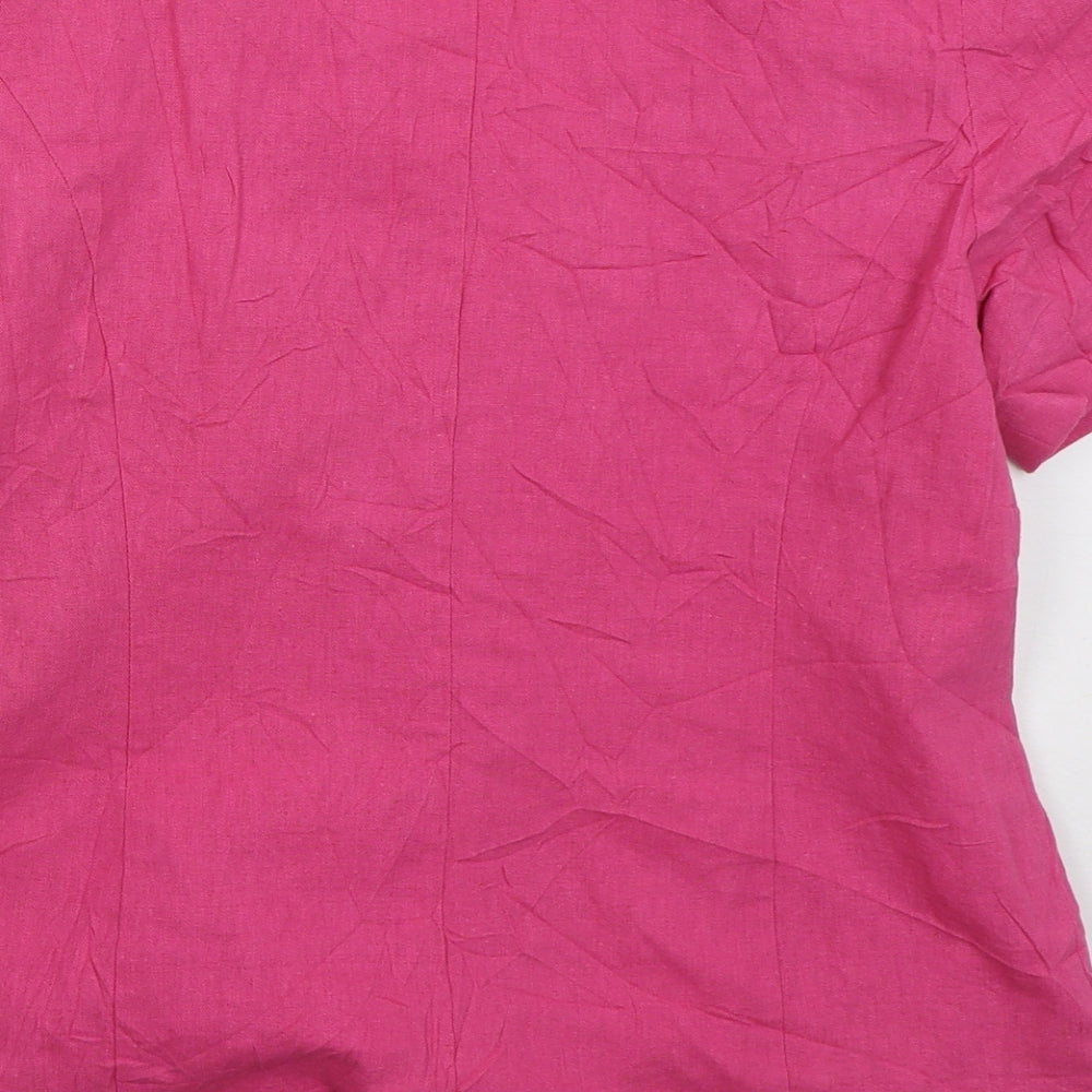 Hudson & Onslow Womens Pink Jacket Size 12 Button