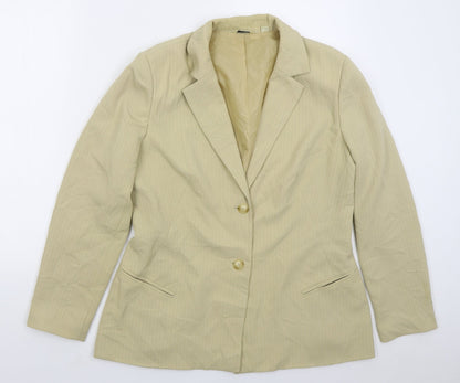 Next Womens Beige Striped Polyester Jacket Suit Jacket Size 14