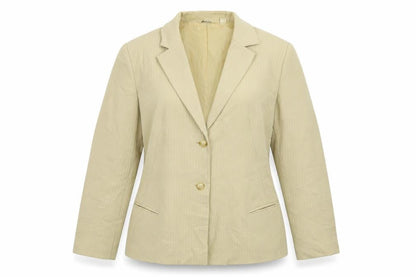 Next Womens Beige Striped Polyester Jacket Suit Jacket Size 14