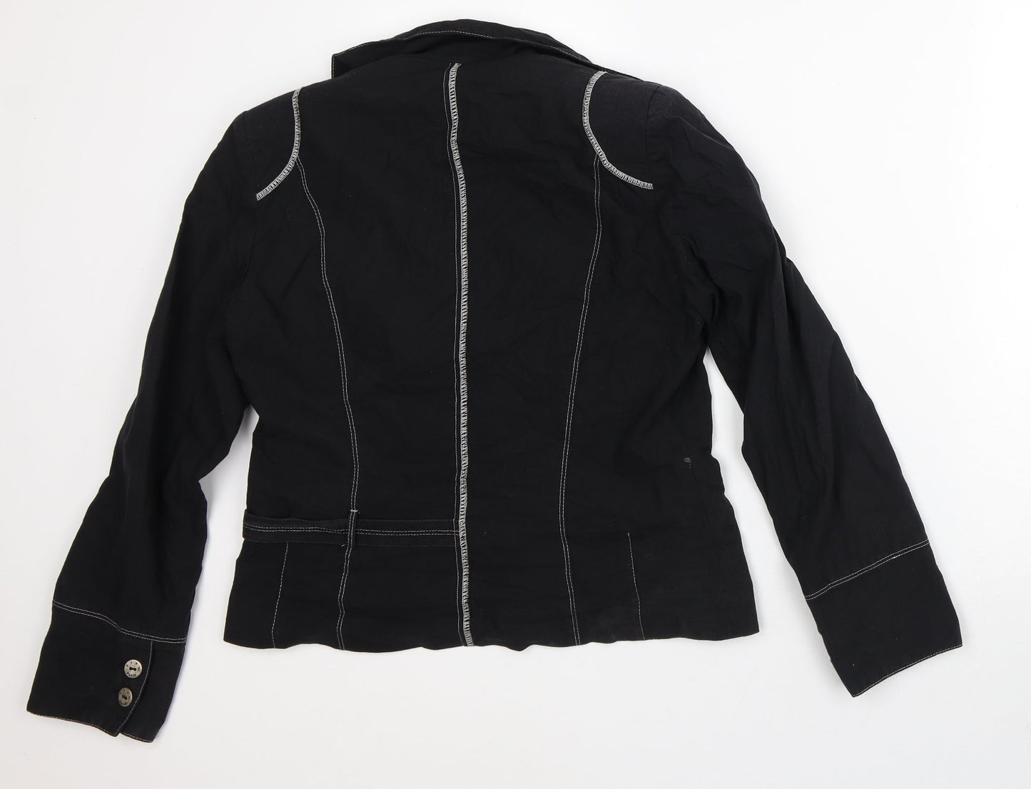 Femmes je Vous Aime Womens Black Striped Jacket Size S