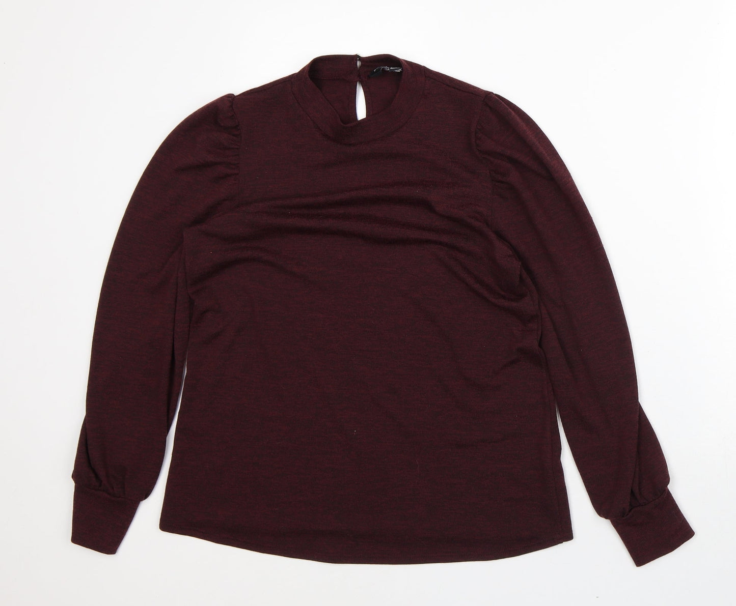 Dorothy Perkins Womens Red Polyester Basic T-Shirt Size 14 Mock Neck
