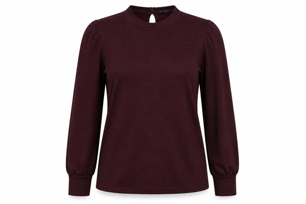 Dorothy Perkins Womens Red Polyester Basic T-Shirt Size 14 Mock Neck