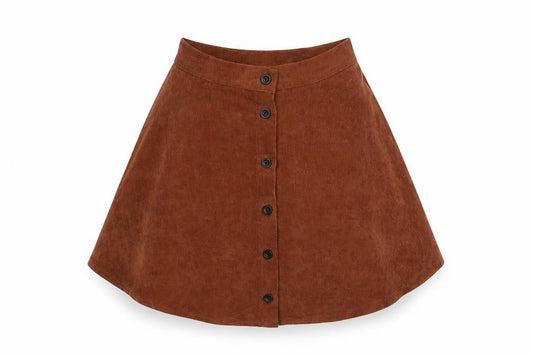 SHEIN Womens Brown Polyester A-Line Skirt Size S