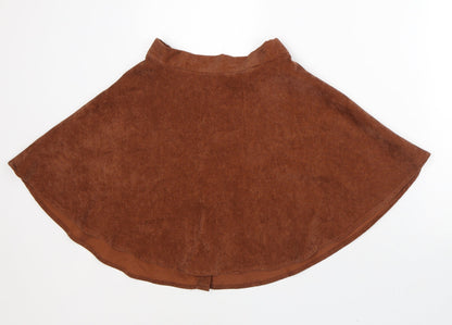 SHEIN Womens Brown Polyester A-Line Skirt Size S