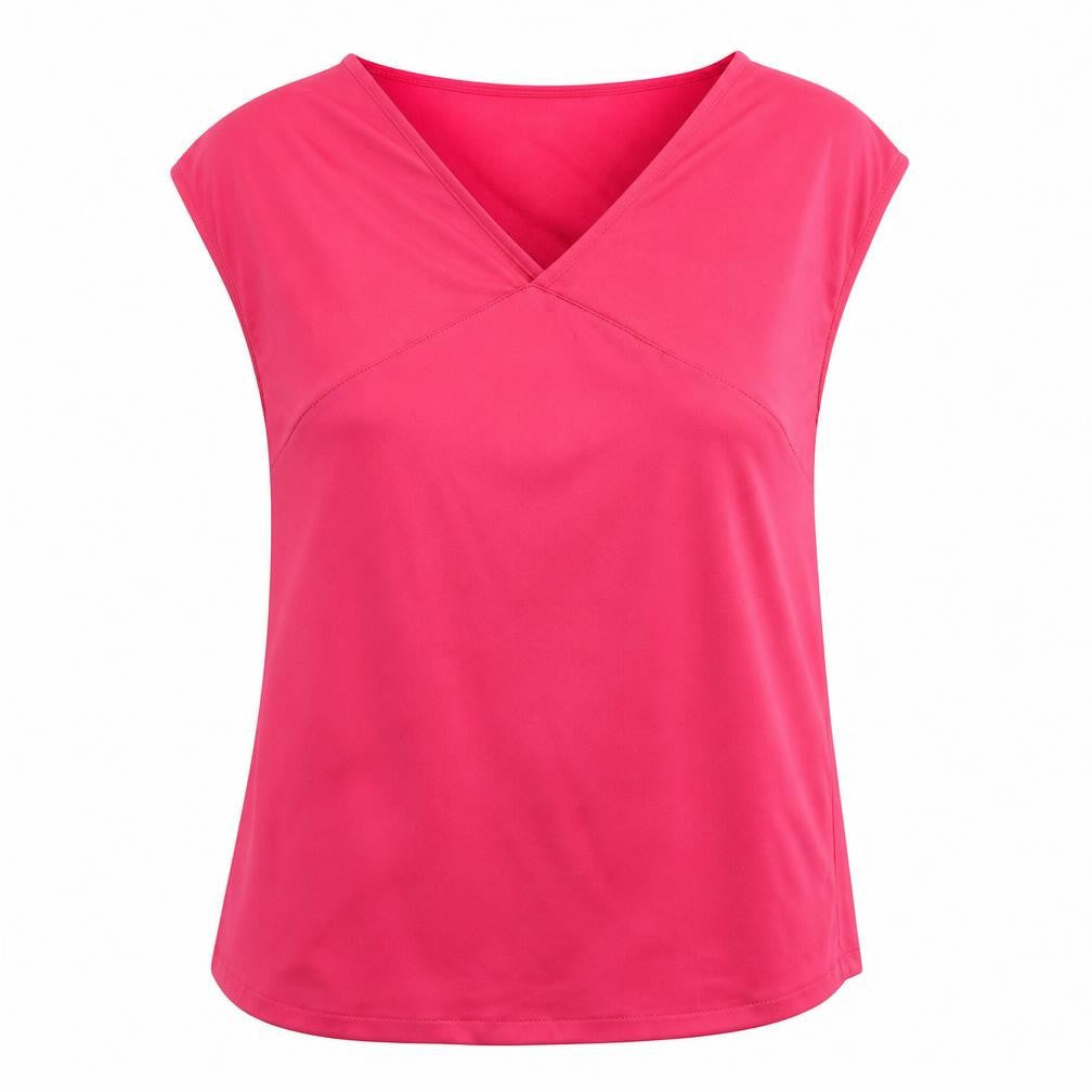 Mango Womens Pink Viscose Basic Blouse Size L V-Neck