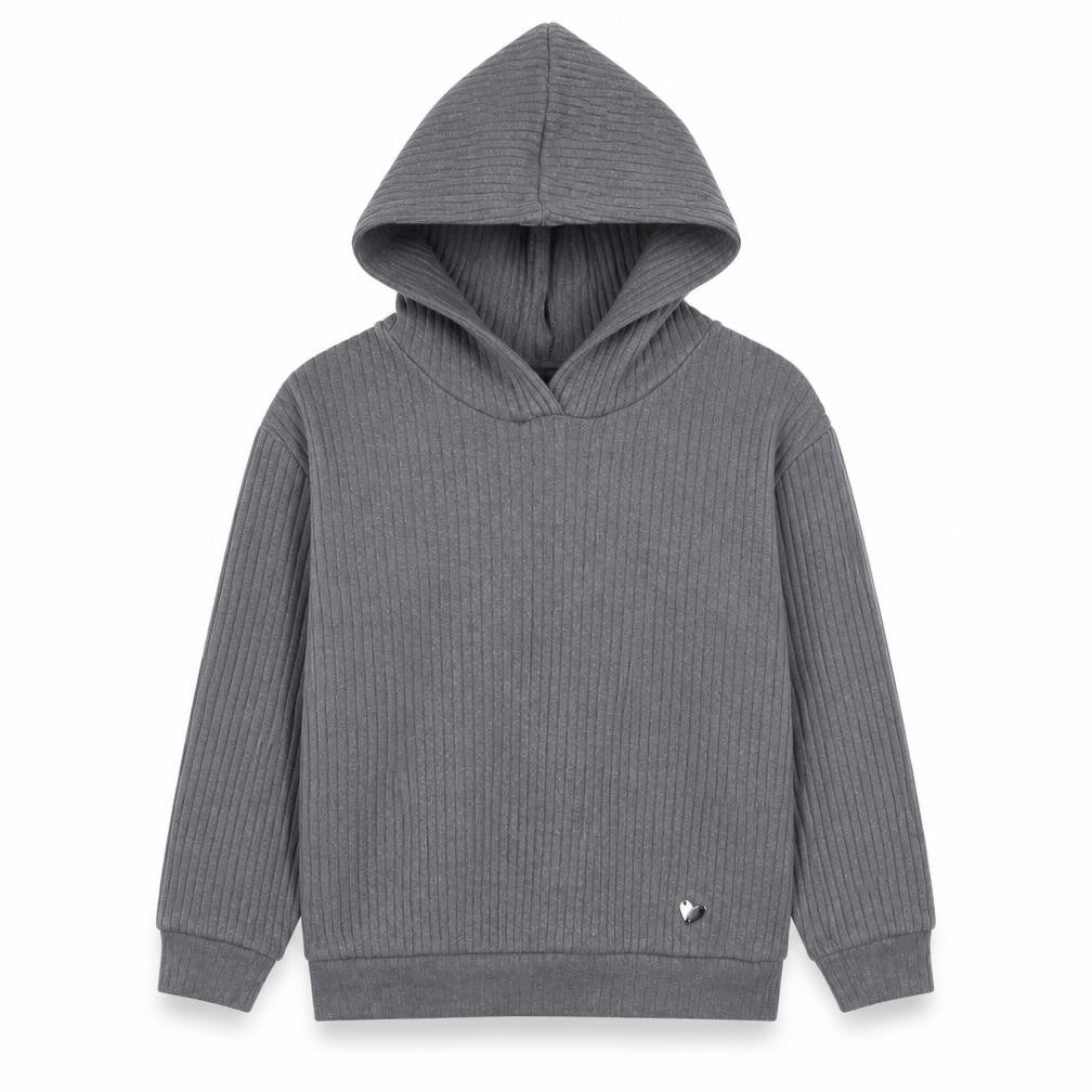 H&M Girls Grey Viscose Pullover Hoodie Size 5-6 Years