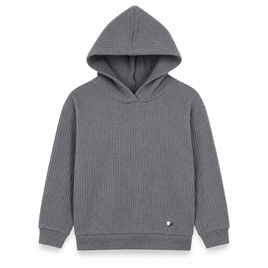 H&M Girls Grey Viscose Pullover Hoodie Size 5-6 Years