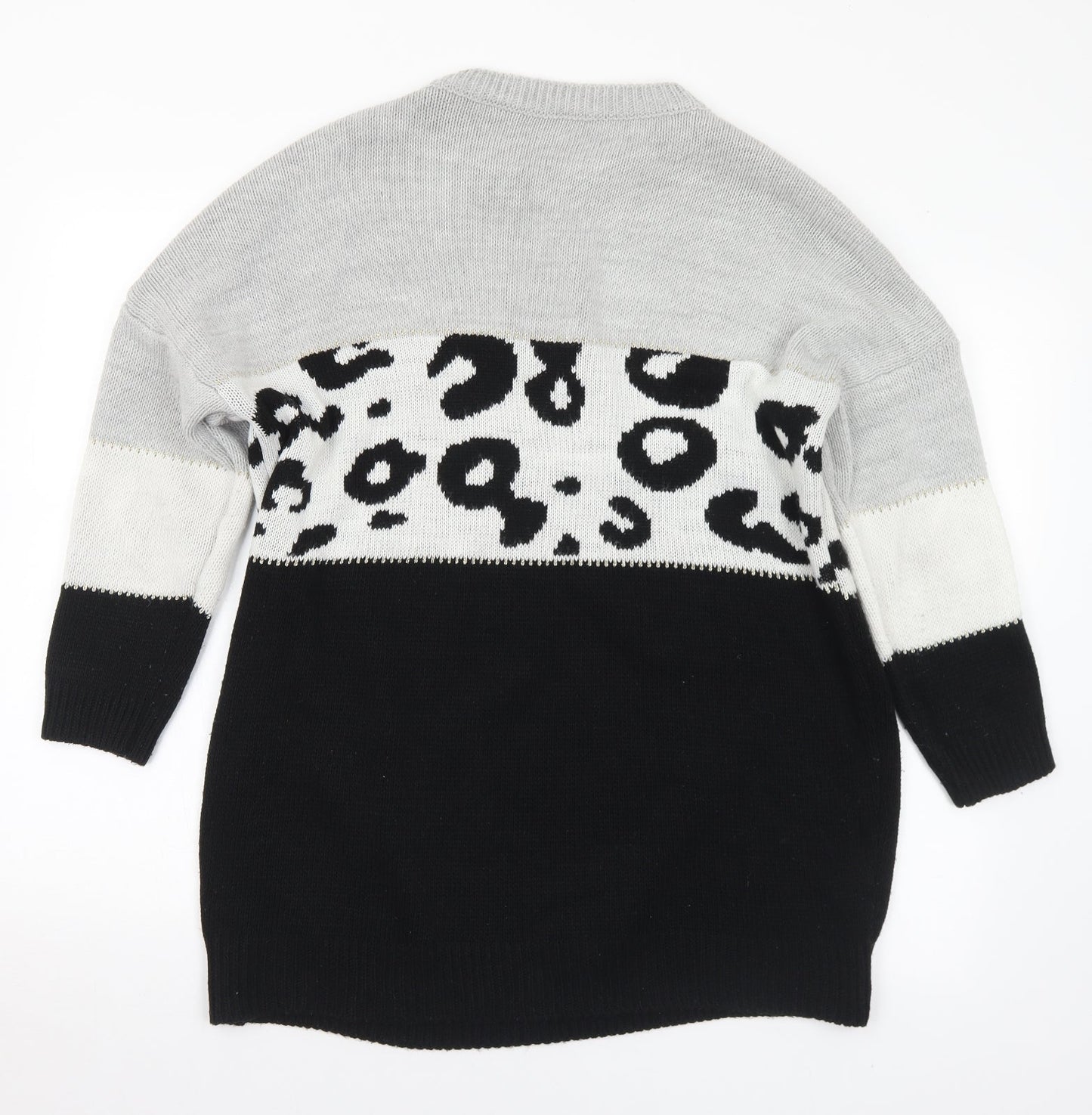 Preworn Womens Multicoloured Round Neck Animal Print Acrylic Pullover Jumper Size L