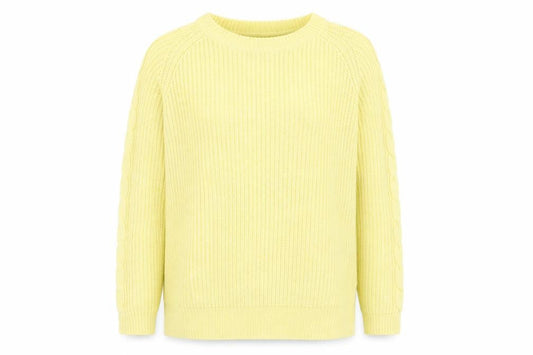 b.young Womens Yellow Round Neck Acrylic Pullover Jumper Size L