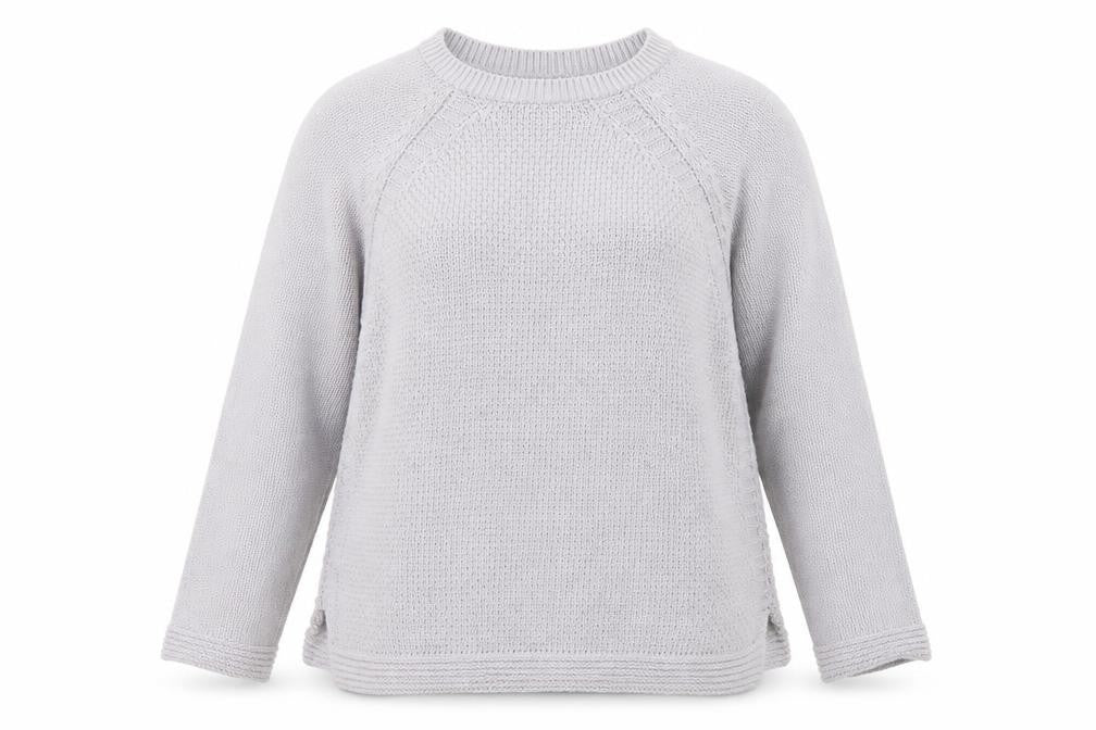 Bonmarché Womens Grey Round Neck Polyester Pullover Jumper Size 16