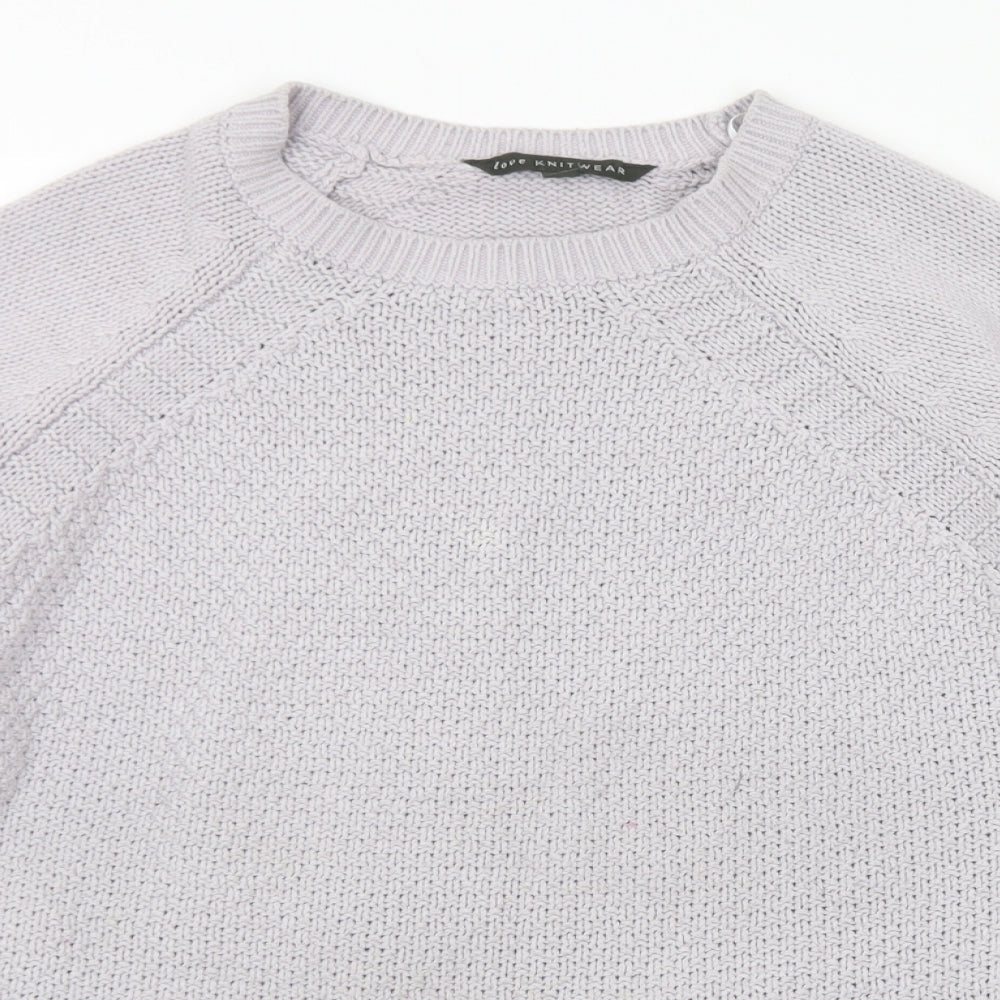 Bonmarché Womens Grey Round Neck Polyester Pullover Jumper Size 16