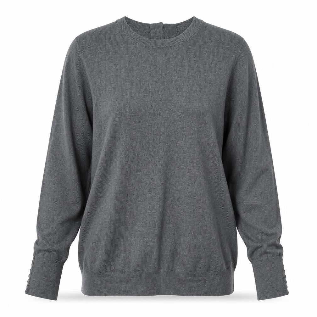 Savida Womens Grey Crew Neck Viscose Pullover Jumper Size S