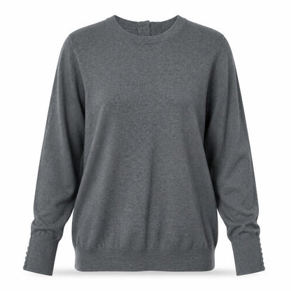 Savida Womens Grey Crew Neck Viscose Pullover Jumper Size S