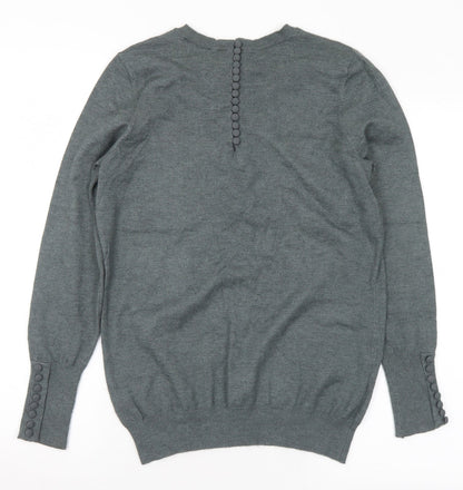 Savida Womens Grey Crew Neck Viscose Pullover Jumper Size S