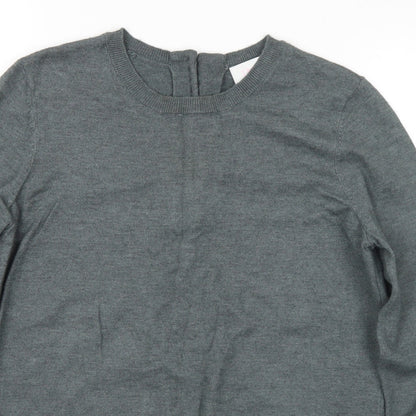 Savida Womens Grey Crew Neck Viscose Pullover Jumper Size S
