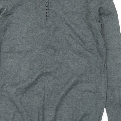 Savida Womens Grey Crew Neck Viscose Pullover Jumper Size S