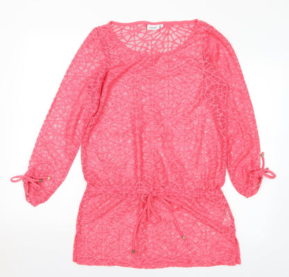 Next Womens Pink Round Neck Polyester Shrug Jumper Size 8