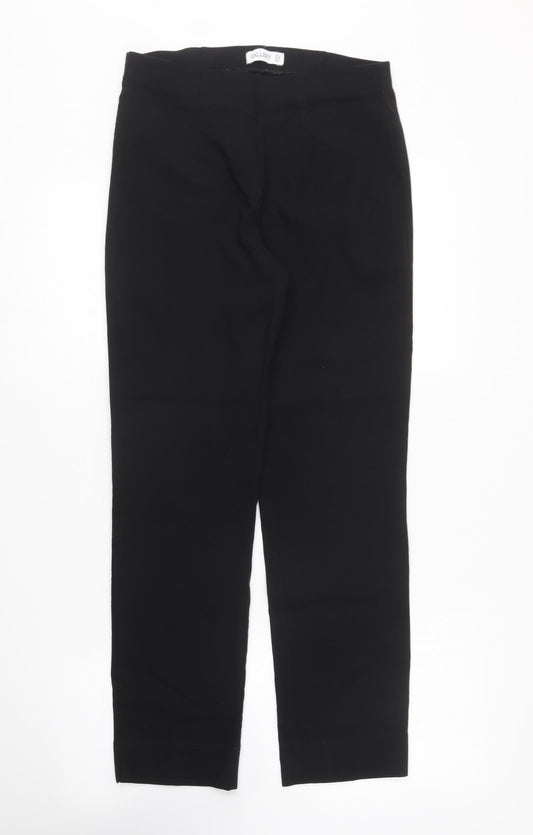 Gallery Womens Black Viscose Carrot Trousers Size 12 L25 in Regular