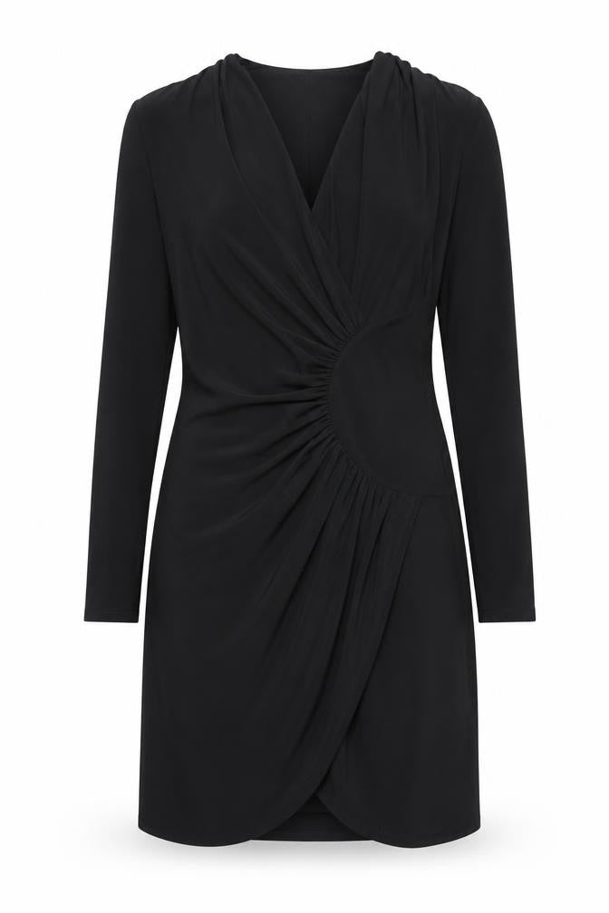 One Clark Womens Black Polyester Mini Size 12 V-Neck