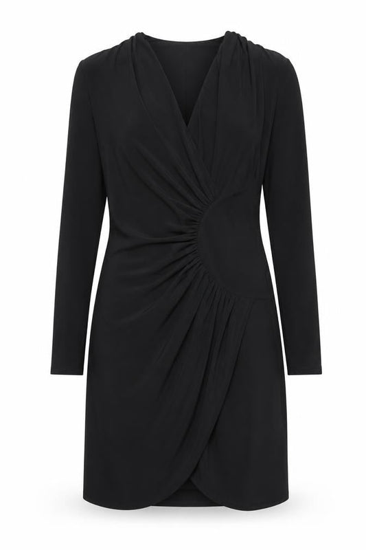 One Clark Womens Black Polyester Mini Size 12 V-Neck