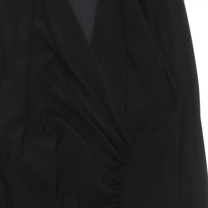 One Clark Womens Black Polyester Mini Size 12 V-Neck