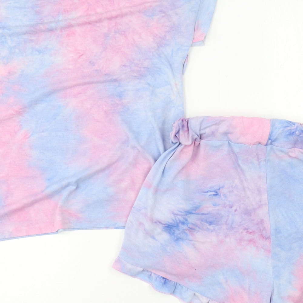 SheIn Womens Multicoloured Solid Cotton Top Pyjama Set Size S