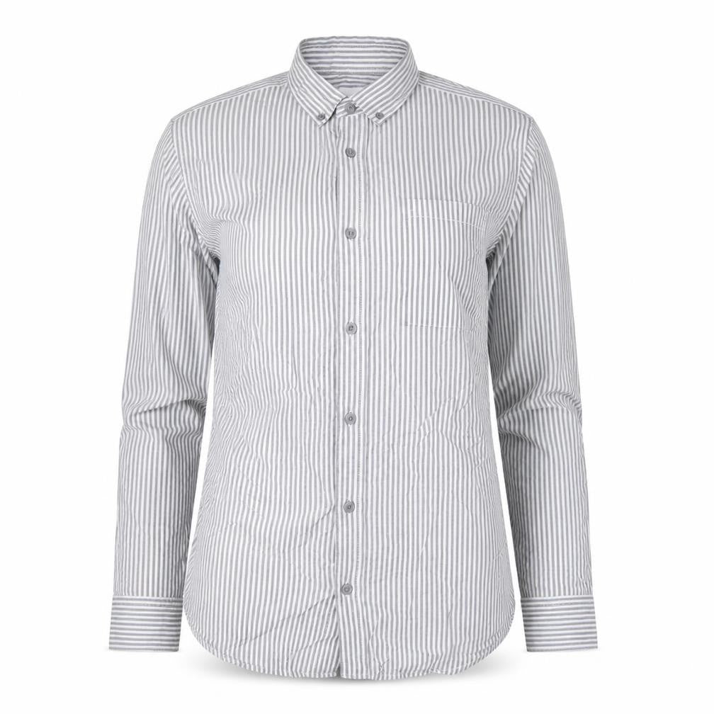Linea Womens Blue Striped 100% Cotton Jersey Button-Up Size S Collared